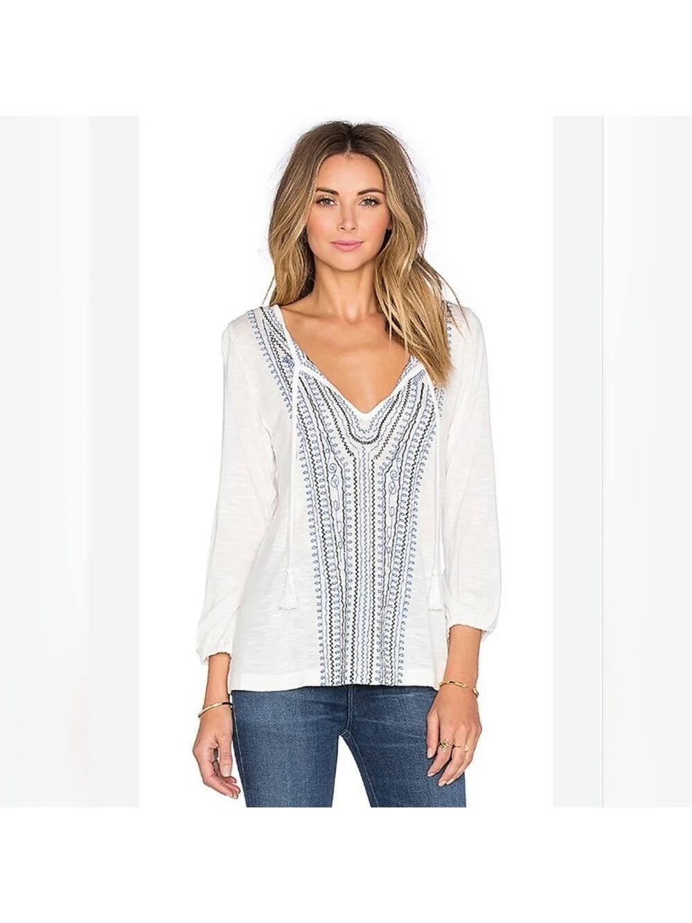 Silver Spring Boho Top in Milk